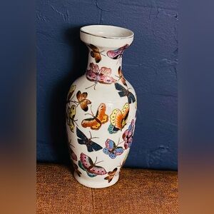 Butterfly Patterned Ceramic Vase
